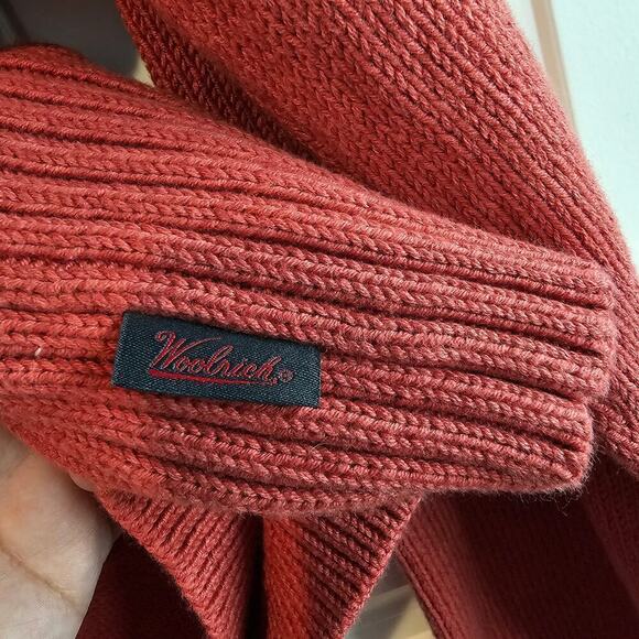 Woolrich Sweater Womens XL Red Knit Mock Neck Soft Cozy Pull Over Cotton Ribbed - Picture 5 of 9